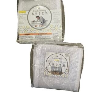 2 White Mesh Crib Liners - BreathableMesh